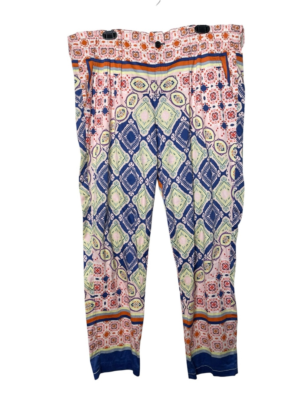 Johnny Was Jacquard Floral Geometric Lightweight Trouser Pants Large